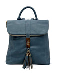 Miztique Blue Vegan Leather Diana Flip Over Backpack