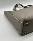 Michael Kors Grey Saffaino Leather Harper Chain Tote Bag