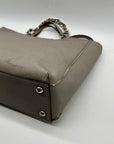 Michael Kors Grey Saffaino Leather Harper Chain Tote Bag