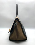 Celine Beige & Black Calfskin Trapeze Convertible Satchel