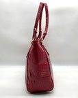 Brahmin Regal Red Mebourne Croc Embossed Asher Tote