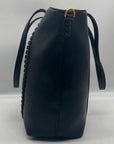 Style & Co Black Black Faux Leather Whip-Stitch Medium Tote Bag