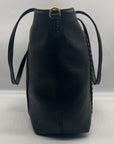 Style & Co Black Black Faux Leather Whip-Stitch Medium Tote Bag