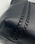 Style & Co Black Black Faux Leather Whip-Stitch Medium Tote Bag