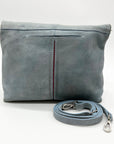 Hammitt Baby Blue Suede Fold Over Medium VIP Crossbody Bag