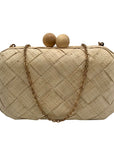 Poolside Cream Woven Straw The Island Crossbody Clutch