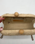 Poolside Cream Woven Straw The Island Crossbody Clutch