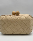 Poolside Cream Woven Straw The Island Crossbody Clutch
