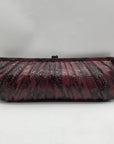 Kotur Pink And Black Snakeskin Clutch