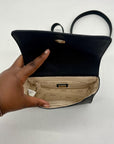 Guess Black Faux Leather Lyndi Mini Top Handle Flap Crossbody Bag