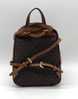 Michael Kors Brown Monogram Print Jaycee Mini Backpack