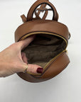 Michael Kors Brown Monogram Print Jaycee Mini Backpack