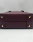 Michael Kors Burgundy Leather Mercer Convertible Satchel Bag
