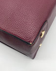 Michael Kors Burgundy Leather Mercer Convertible Satchel Bag