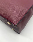 Michael Kors Burgundy Leather Mercer Convertible Satchel Bag