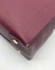 Michael Kors Burgundy Leather Mercer Convertible Satchel Bag