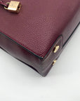 Michael Kors Burgundy Leather Mercer Convertible Satchel Bag