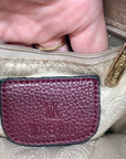 Michael Kors Burgundy Leather Mercer Convertible Satchel Bag