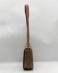 Michael Kors Luggage Brown Leather Lydia Flap Messenger Crossbody Bag