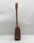 Michael Kors Luggage Brown Leather Lydia Flap Messenger Crossbody Bag