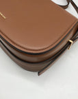 Michael Kors Luggage Brown Leather Lydia Flap Messenger Crossbody Bag