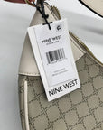 Nine West Beige Logo Milk Byron Hobo Bag