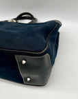 Dooney & Bourke Dark Blue Logo-Printed Canvas Tote Bag