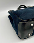 Dooney & Bourke Dark Blue Logo-Printed Canvas Tote Bag