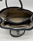Dooney & Bourke Dark Blue Logo-Printed Canvas Tote Bag