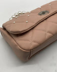 Badgley Mischka Nude Pink Quilted Faux Leather Crossbody Bag