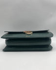 Jason Wu Sage Leaf Croc Embossed Orbit Leather Clutch