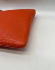 Coach Orange Leather Polished Pebble Small Wristlet