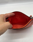 Coach Orange Leather Polished Pebble Small Wristlet