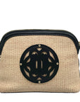 Nanette Lepore Black & Neutral Thea Straw Dome Crossbody & Wallet