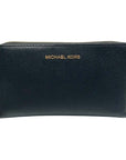 Michael Kors Black Leather Jet Set Large Flat Multifunction Smartphone Wristlet