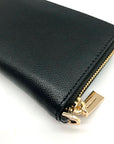 Michael Kors Black Leather Jet Set Large Flat Multifunction Smartphone Wristlet