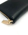 Michael Kors Black Leather Jet Set Large Flat Multifunction Smartphone Wristlet