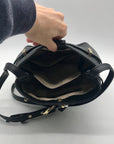 International Concepts Black Leather Nailaa Belted Crossbody