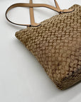 Coach Khaki And Hot Orange Tote Bag F27008