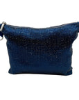 Nina Shoes Navy Glass Crystal Satin Hobo Bag