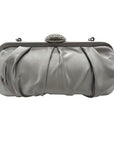 Nina Silver Pleated Satin Clutch