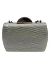 Nina Silver Rhinestone Crystal CLutch Evening Bag