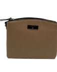 Nine West Beige Pebbled Faux Leather Crossbody Bag