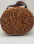 Brighton Brown Straw Bucket Shoulder Bag