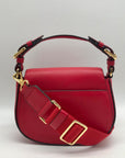 Lauren Ralph Lauren Tanner Red Leather Small Crossbody Bag