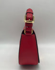 Lauren Ralph Lauren Tanner Red Leather Small Crossbody Bag