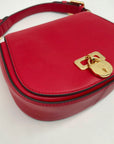 Lauren Ralph Lauren Tanner Red Leather Small Crossbody Bag