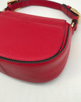 Lauren Ralph Lauren Tanner Red Leather Small Crossbody Bag