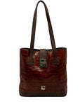 Dooney & Bourke Brown Croc Embossed Leather Nile Shopper Tote