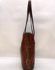 Dooney & Bourke Brown Croc Embossed Leather Nile Shopper Tote